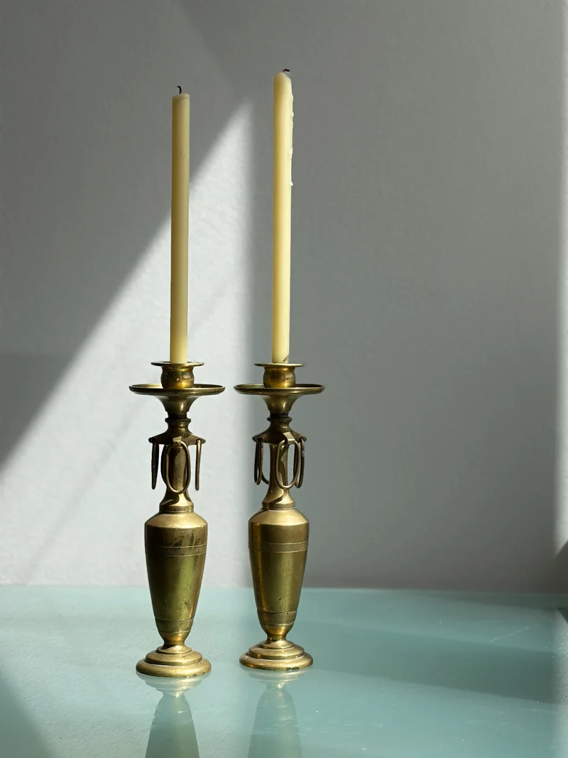 Pair of French Empire Candleholders, Late 19th Century