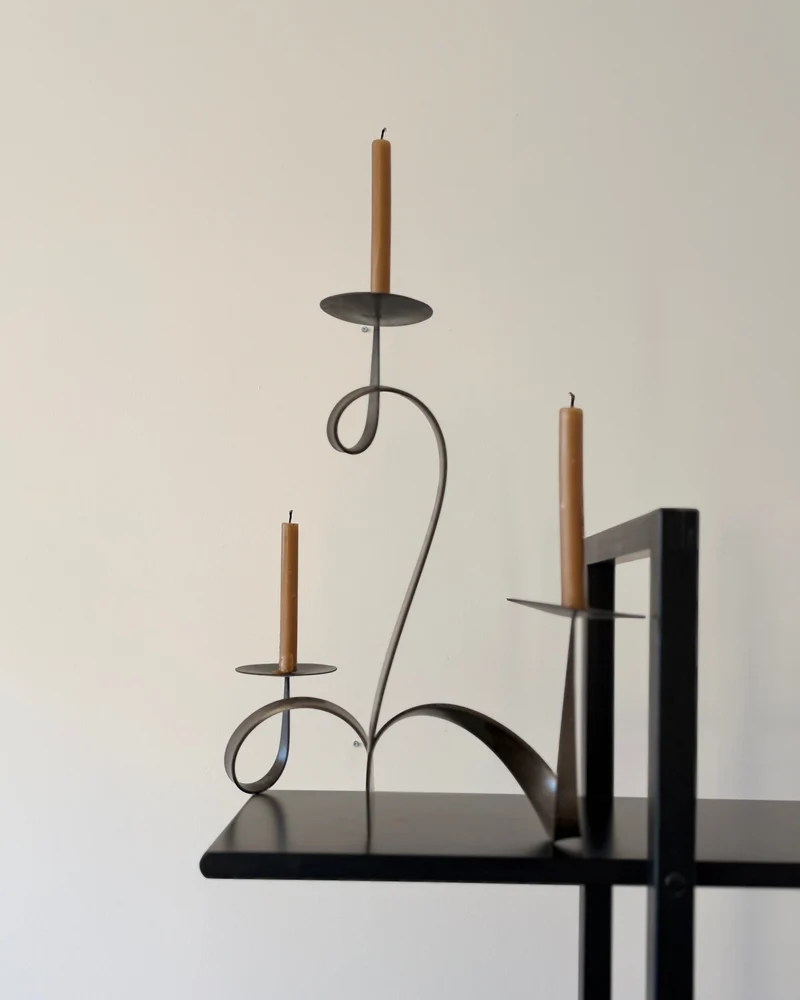 Modernist Steel Atelier Candelabra, 1970s