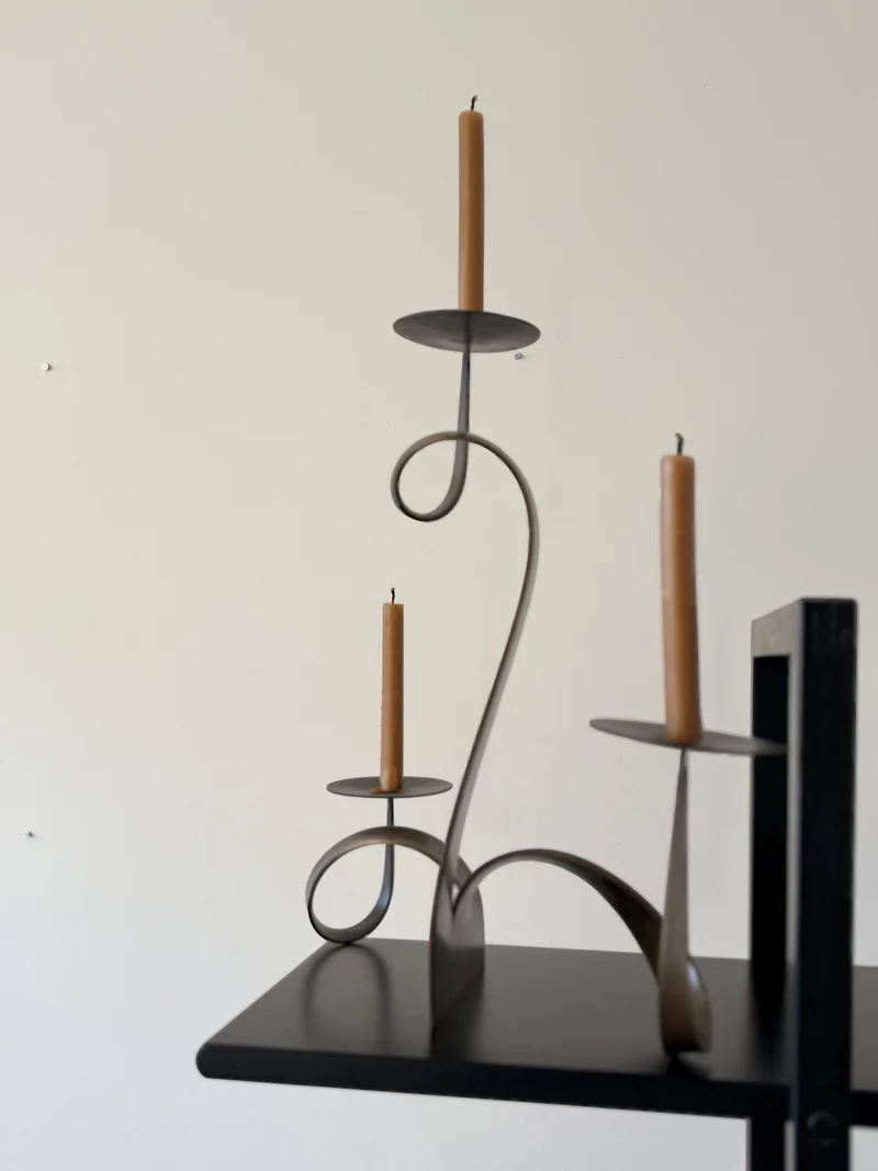 Modernist Steel Atelier Candelabra, 1970s