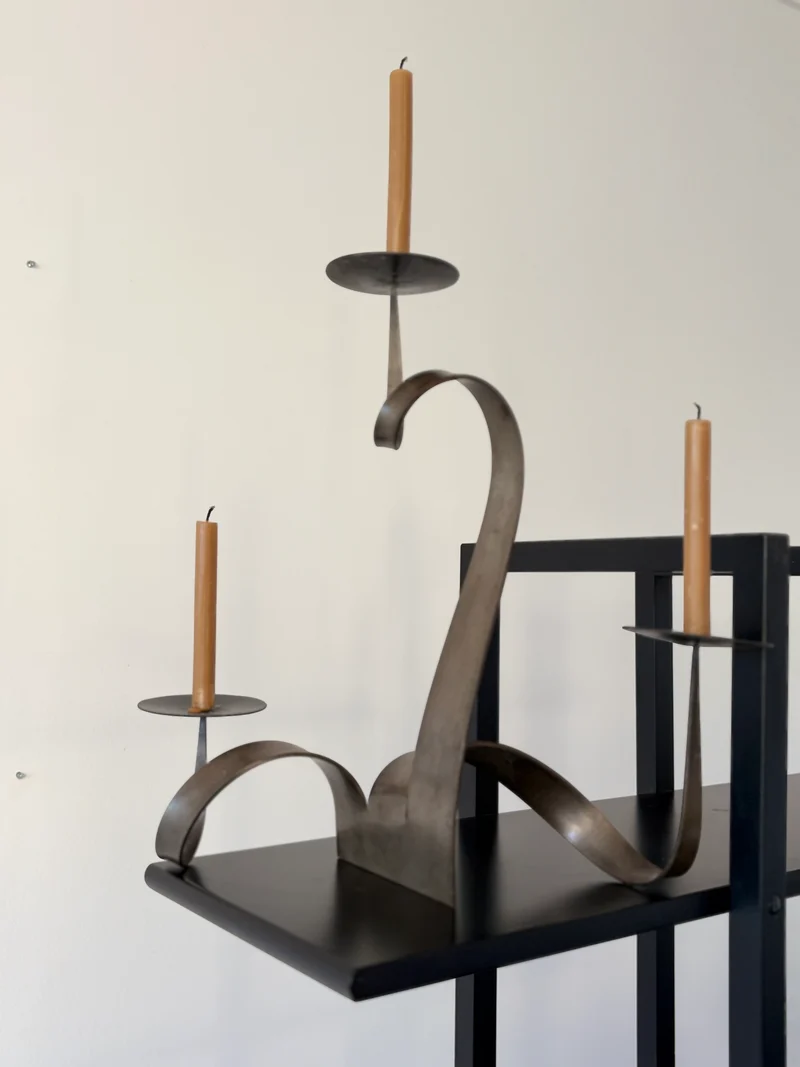 Modernist Steel Atelier Candelabra, 1970s