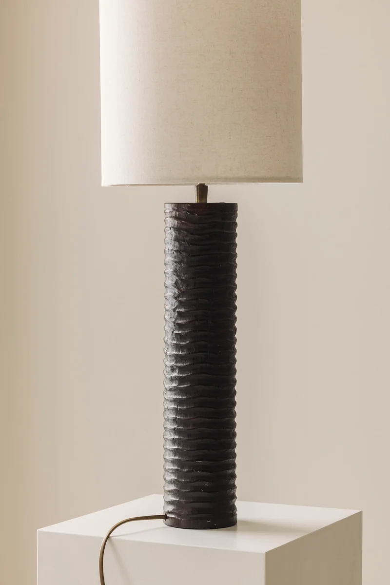 Vintage Elegant Pair of French Wooden Carved Table Lamps 1970s
