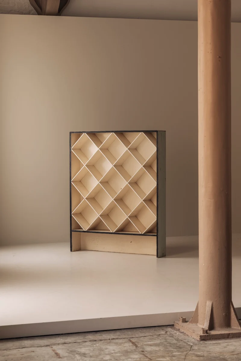 Geometric Open Bookcase, France 1950s