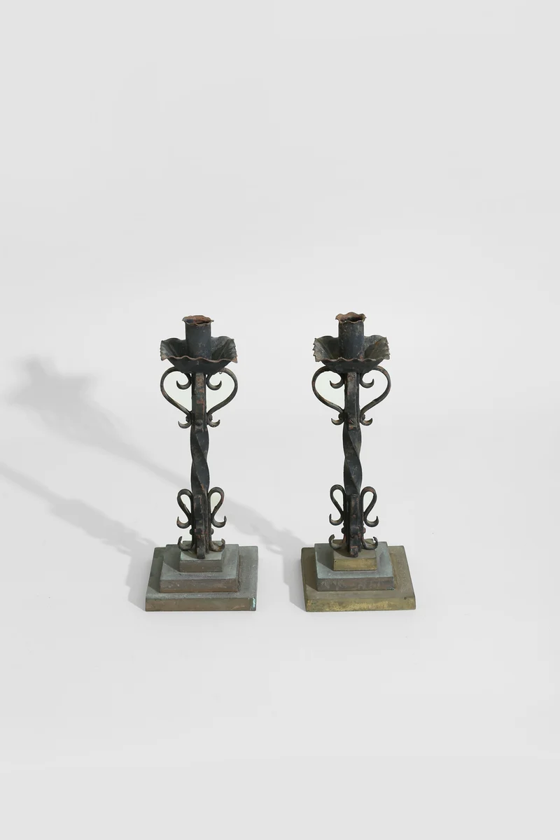 Wrought Iron Candleholder Set