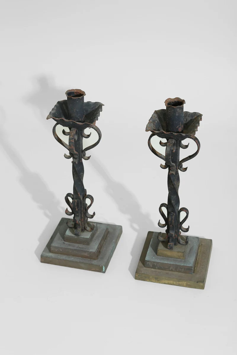 Wrought Iron Candleholder Set