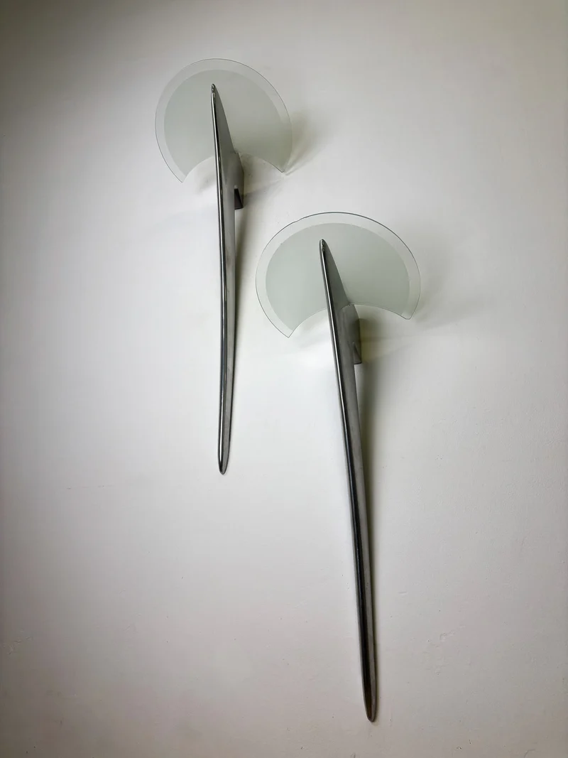 Pair of XXL "Alien" Wall Sconces by Taller Uno, Spain, 1970s