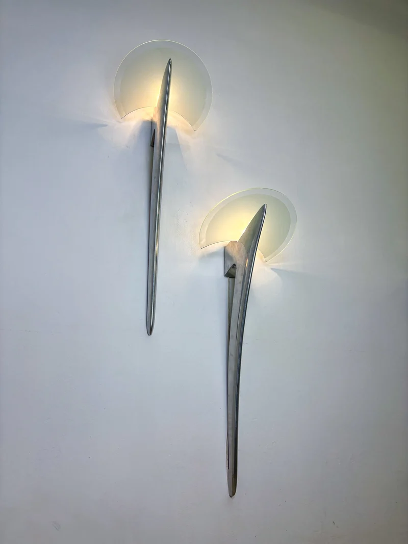 Pair of XXL "Alien" Wall Sconces by Taller Uno, Spain, 1970s