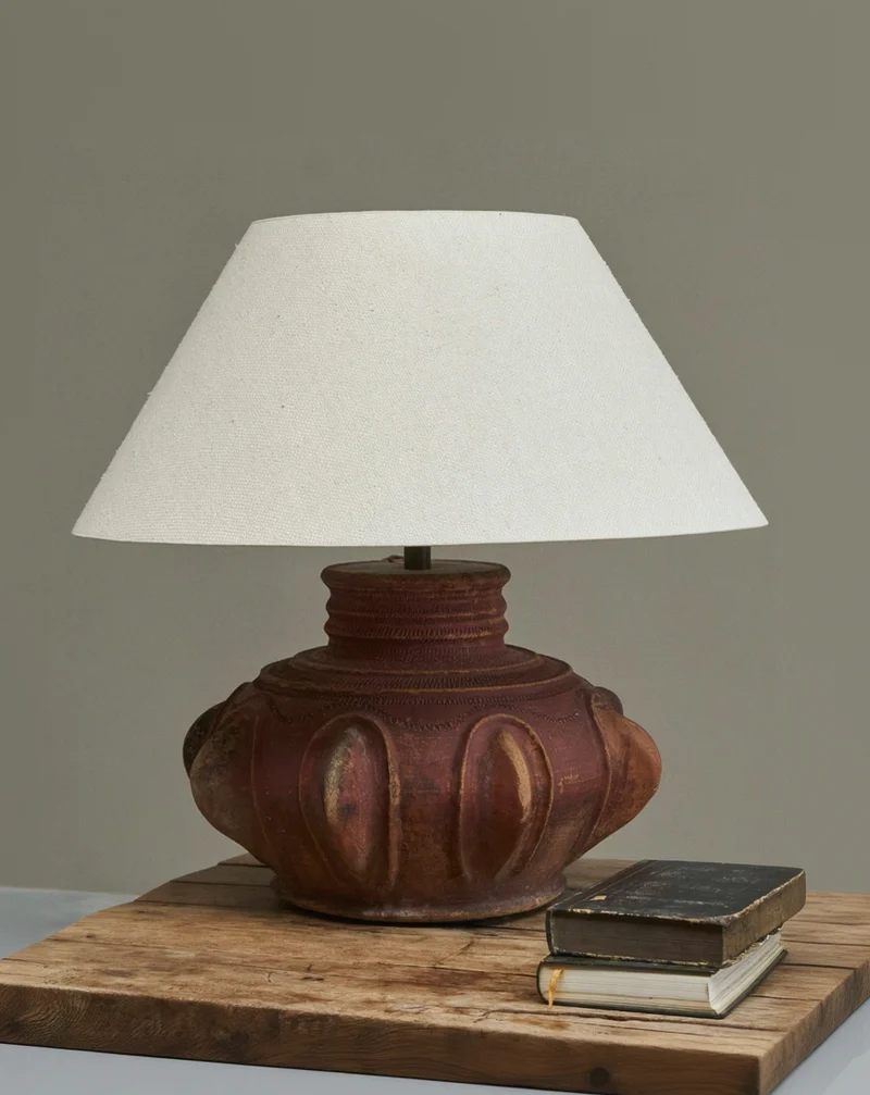 Vintage Monumental Wabi Sabi Style Studio Pottery Table Lamp, 1970s