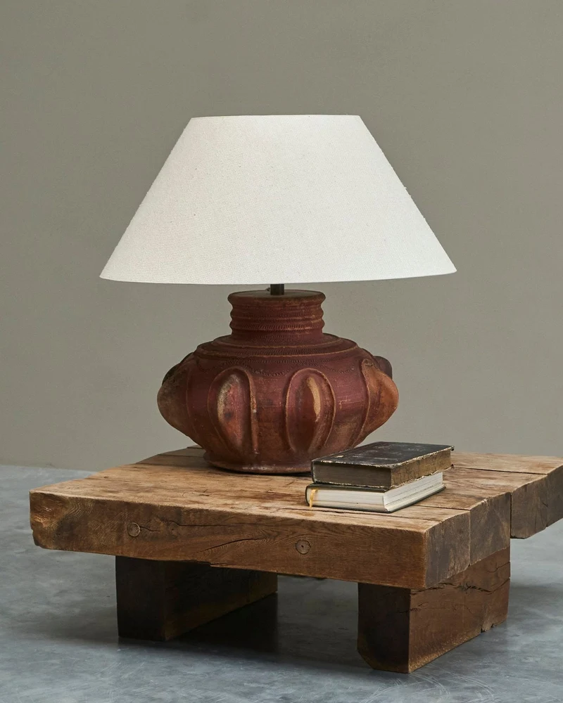 Vintage Monumental Wabi Sabi Style Studio Pottery Table Lamp, 1970s