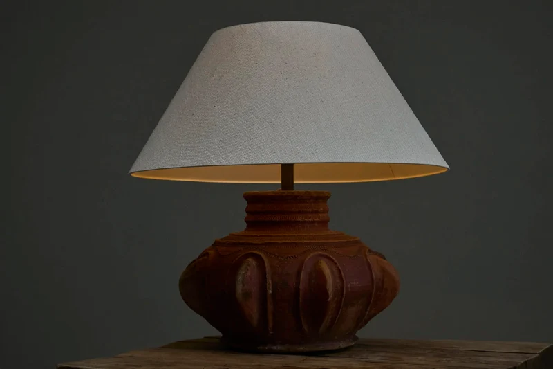 Vintage Monumental Wabi Sabi Style Studio Pottery Table Lamp, 1970s
