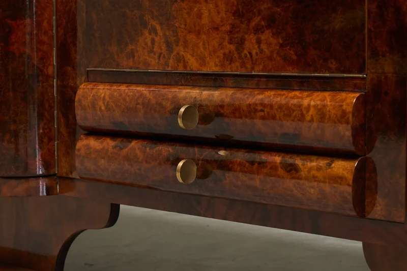 De Coene Frères Art Deco Sideboard in Walnut and Burl Veneer Belgium 1930s