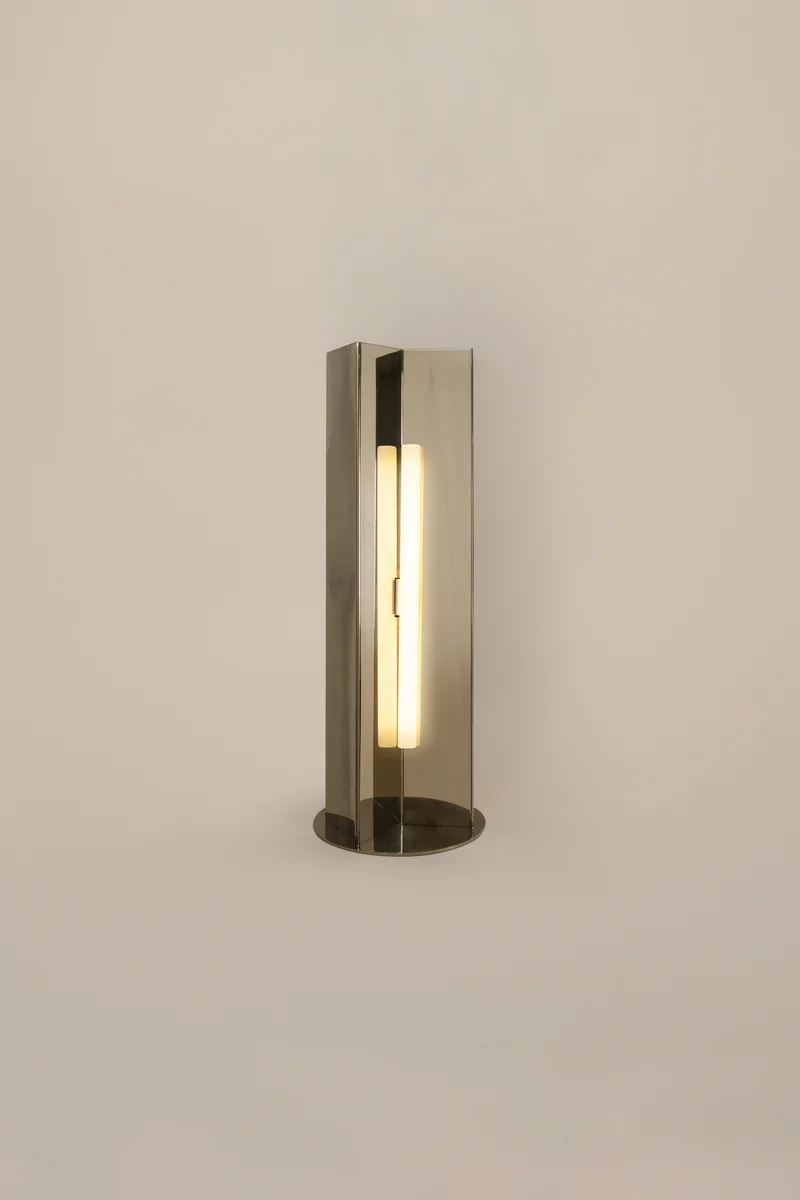 'Arrow' Stainless Steel Table Lamp Without Diffuser