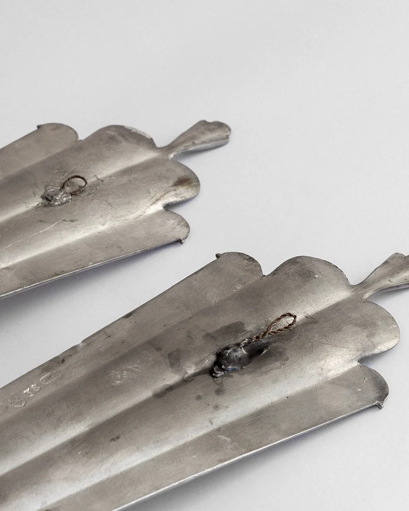 Art Deco Pewter Candle Sconces by Edvin Ollers, Sweden, 1929