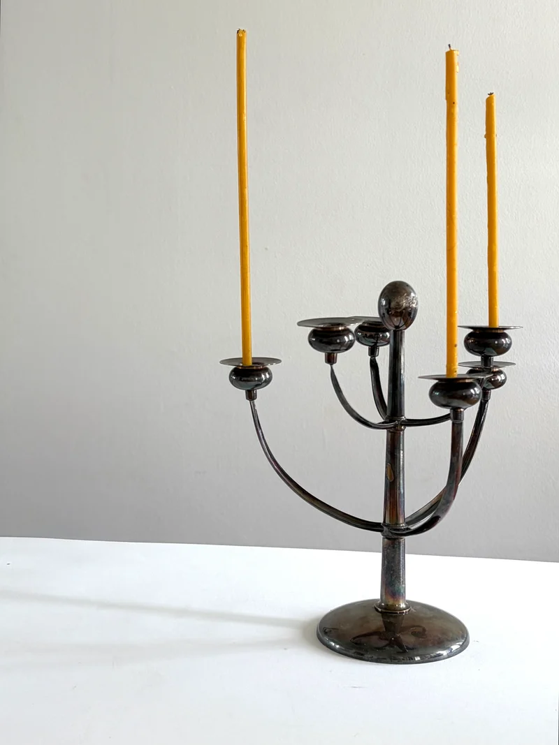 Silver-Plated Candelabra, Gustav Beran, Austria, 1960s