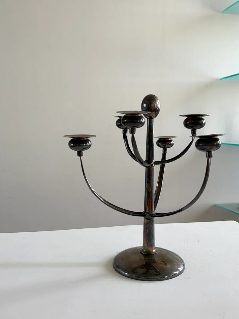 Silver-Plated Candelabra, Gustav Beran, Austria, 1960s