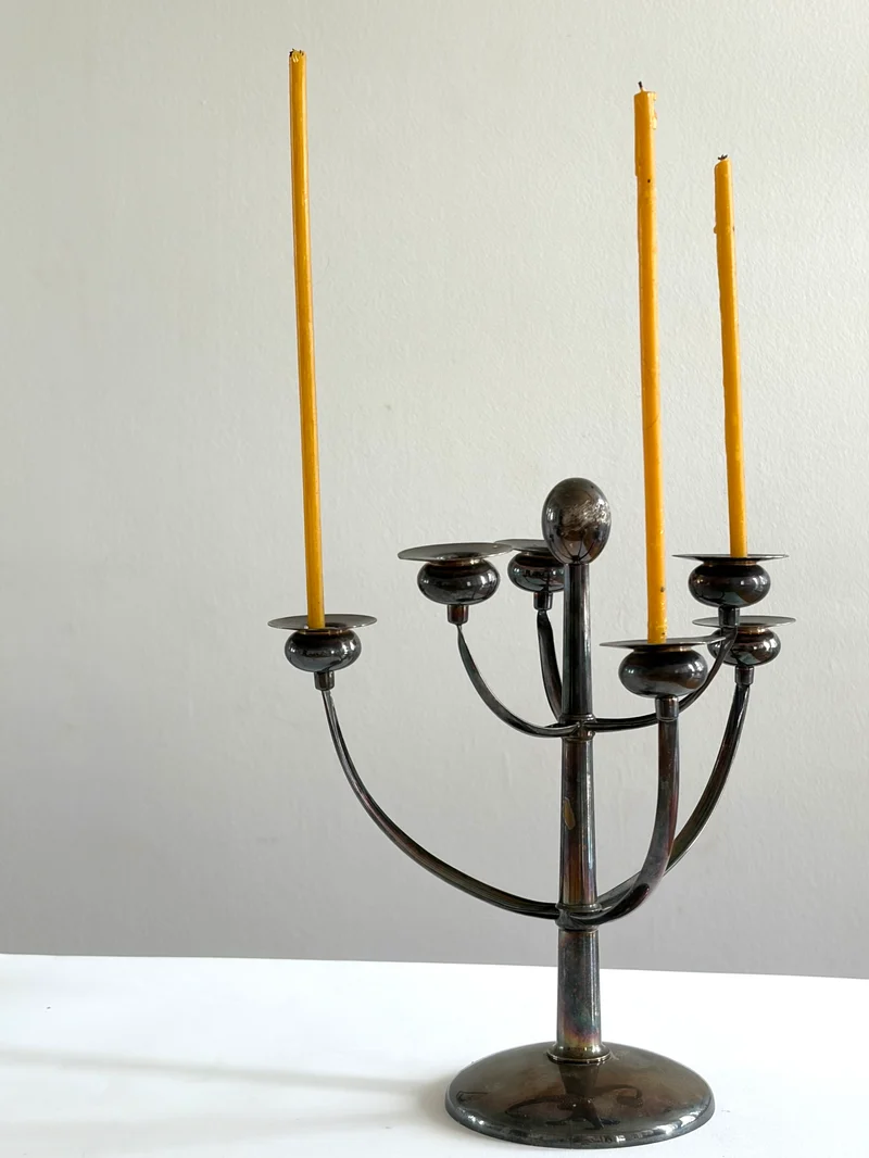 Silver-Plated Candelabra, Gustav Beran, Austria, 1960s
