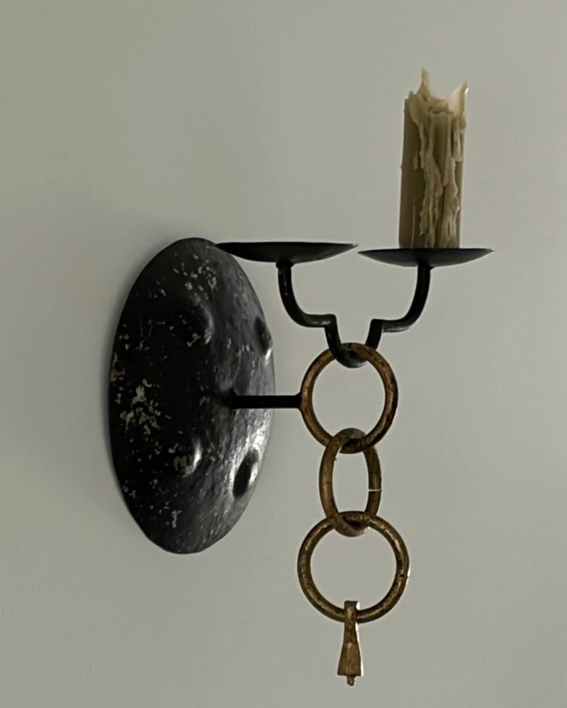 Pair of Brutalist Wall Candleholders, mid-20th Century