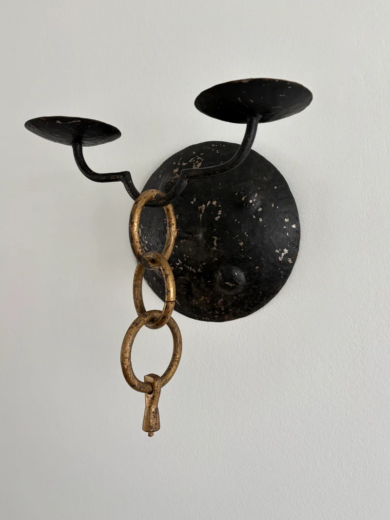 Pair of Brutalist Wall Candleholders, mid-20th Century