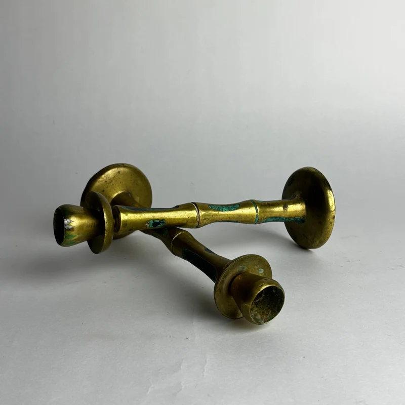 HOLD. Pepe Mendoza Lapis and Turqoise Inlay Candle Holders