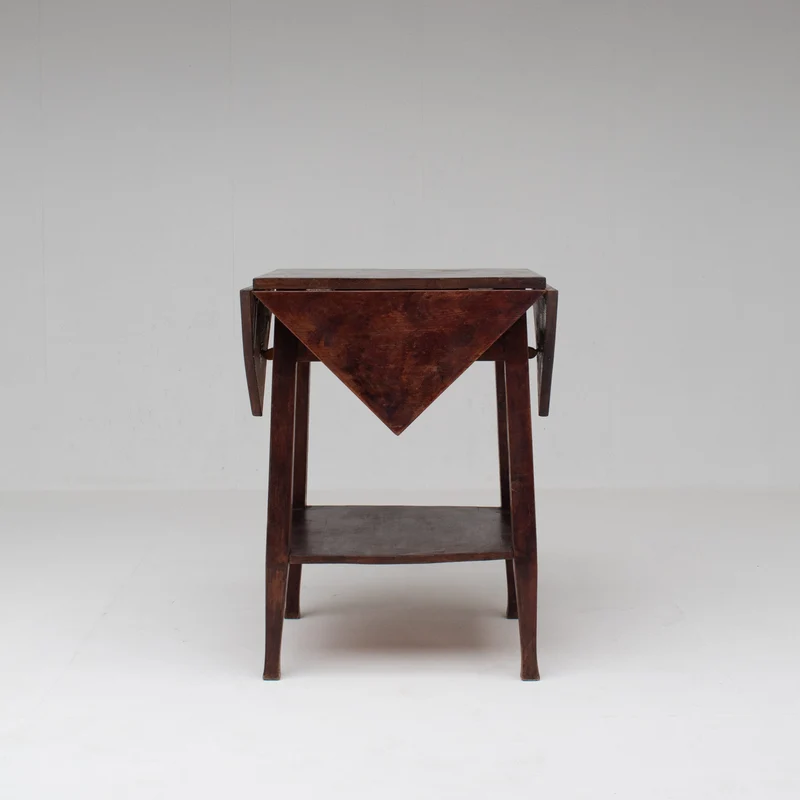 Art Deco Folding Side Table in Solid Wood