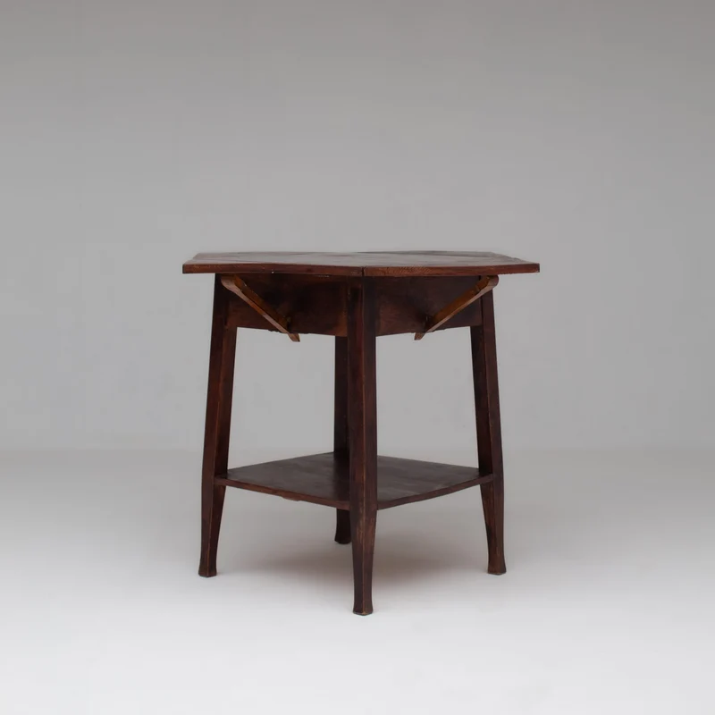 Art Deco Folding Side Table in Solid Wood