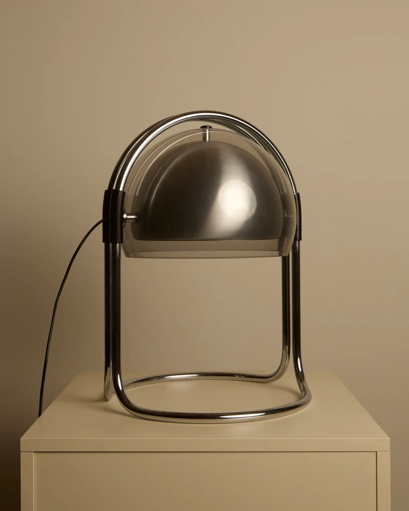 Vintage Chrome Table Lamp by André Ricard for Metalarte, 1973, 1970s