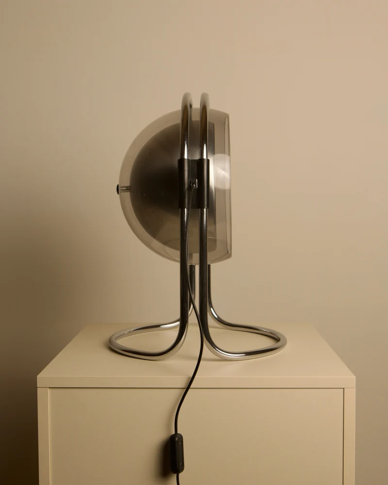 Vintage Chrome Table Lamp by André Ricard for Metalarte, 1973, 1970s