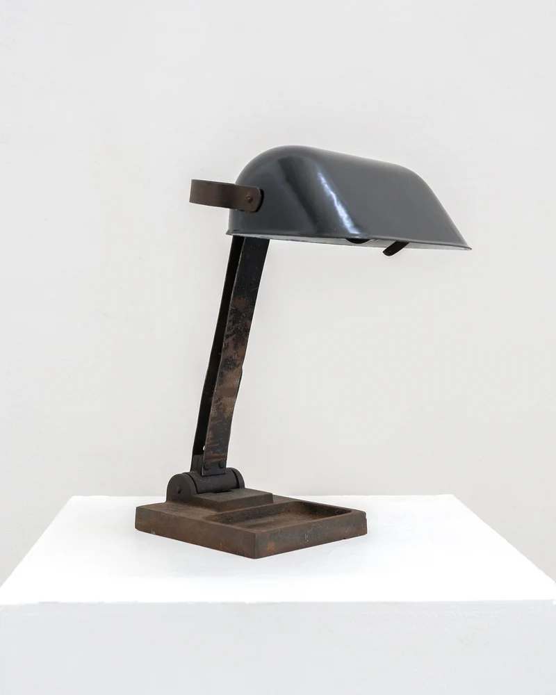 Vintage Cast Iron Bankers Table Lamp, c.1930