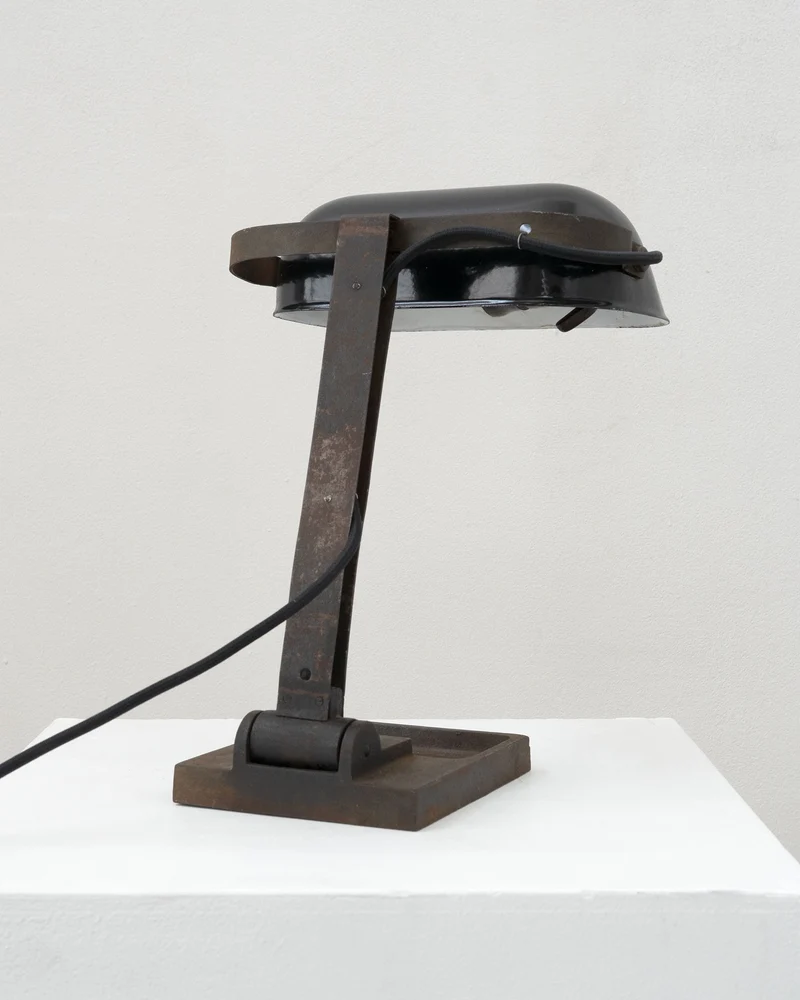 Vintage Cast Iron Bankers Table Lamp, c.1930