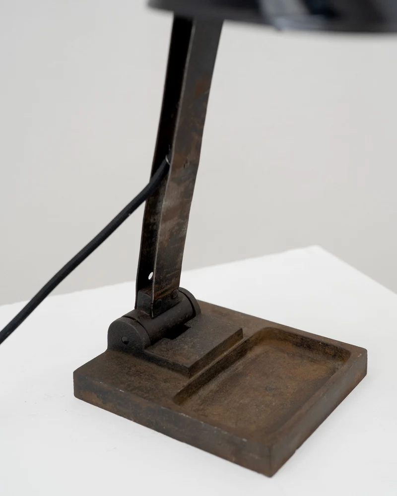 Vintage Cast Iron Bankers Table Lamp, c.1930