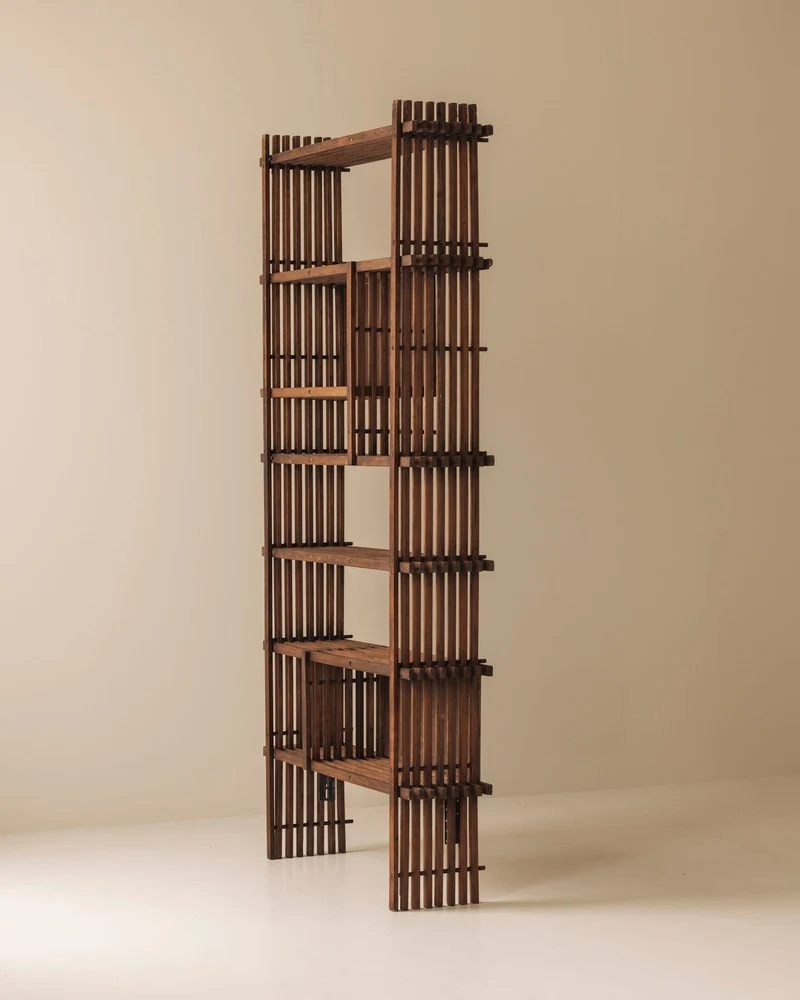Architectural French oak bookcase / cabinet from the 1950s