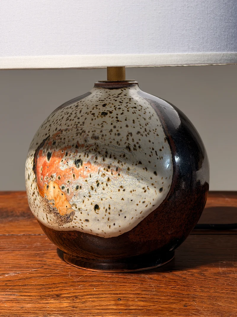 Vintage Stoneware Table Lamp, La Borne, France, circa 1970