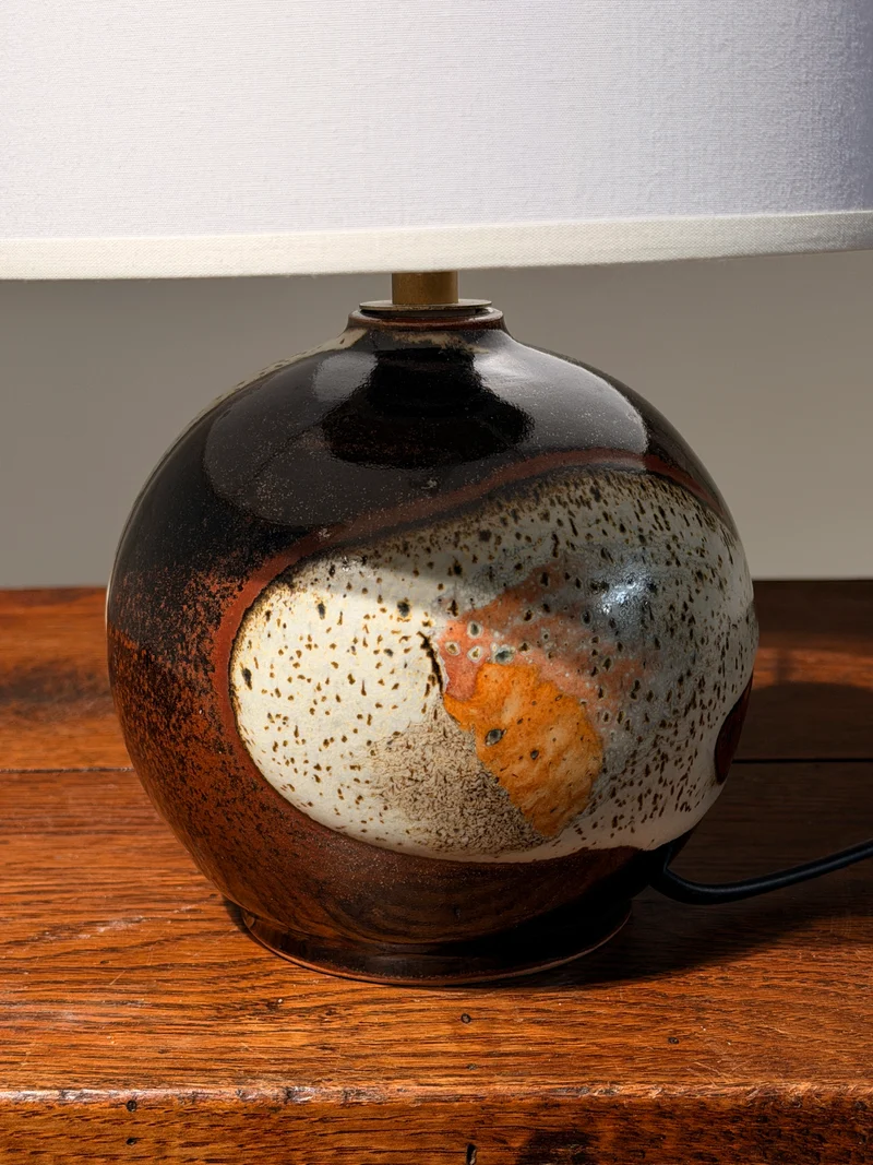 Vintage Stoneware Table Lamp, La Borne, France, circa 1970