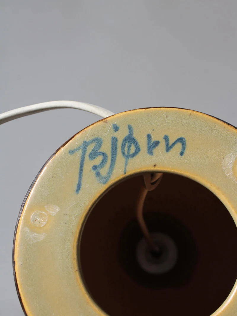 Vintage Textured Ceramic Table Lamp By Ole Bjørn Krüger, 1960s, Denmark