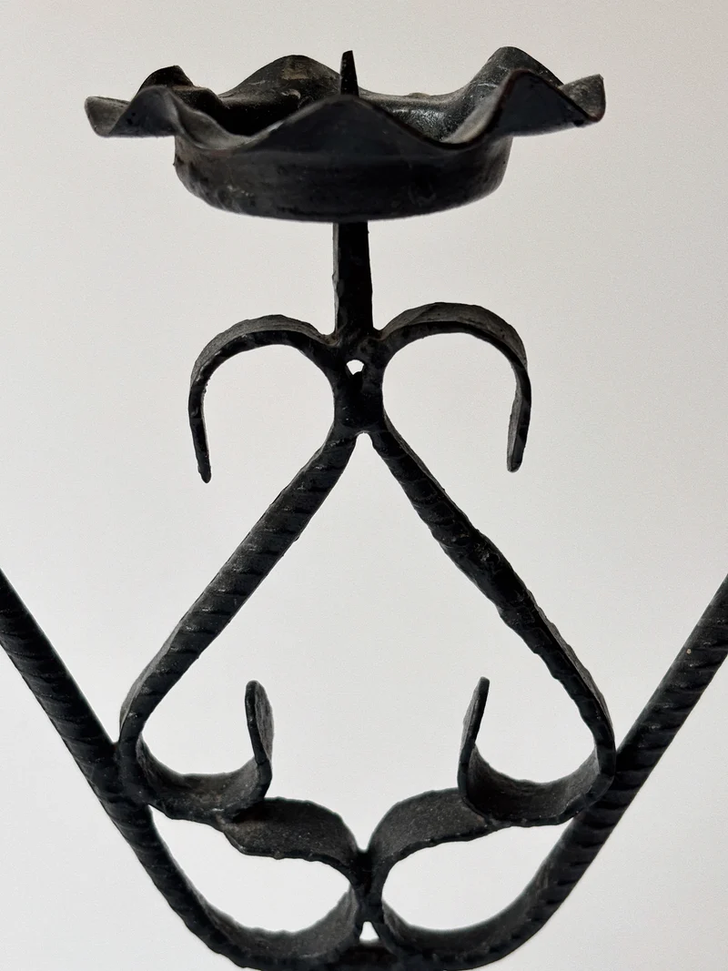 Folk Art Metal Candelabra, Poland