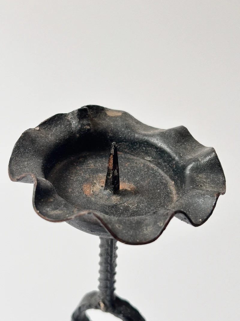 Folk Art Metal Candelabra, Poland