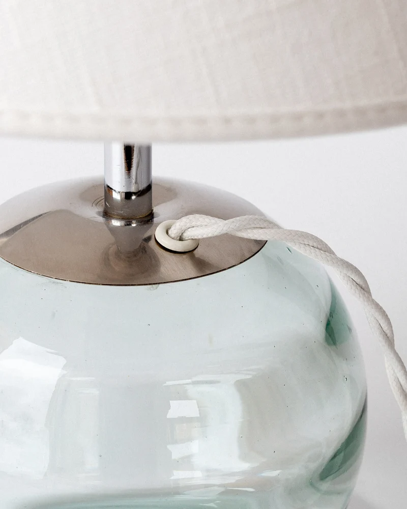 Vintage Modernist Glass Table Lamp, Sweden, 1940s