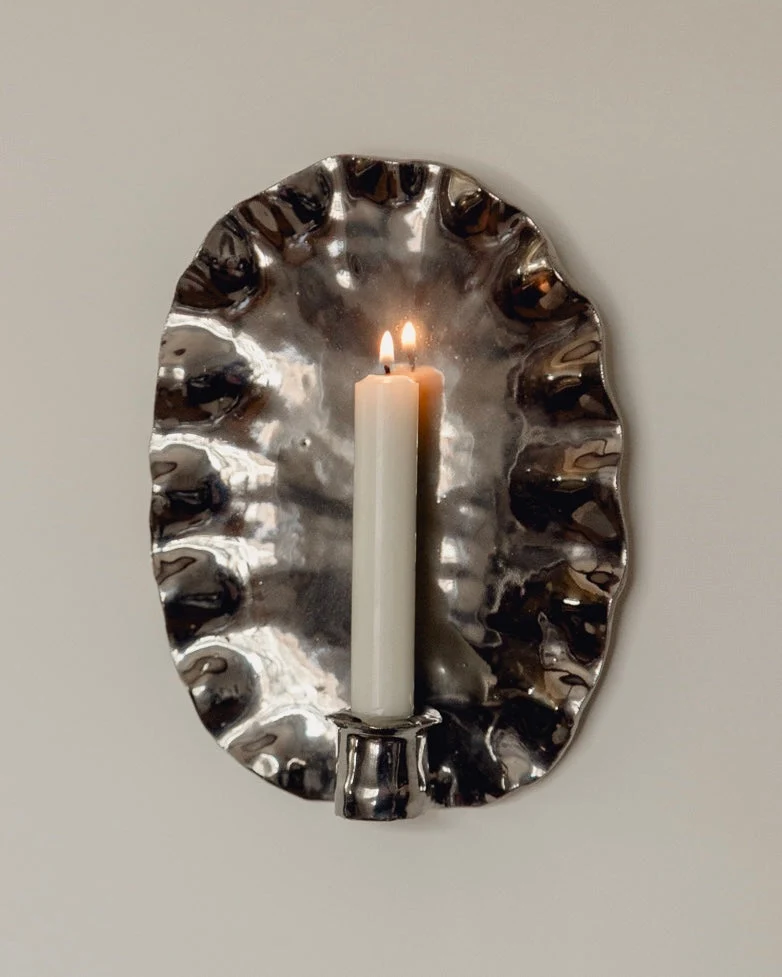 The Ortigia Sconce - 24 Karat Platinum Glaze