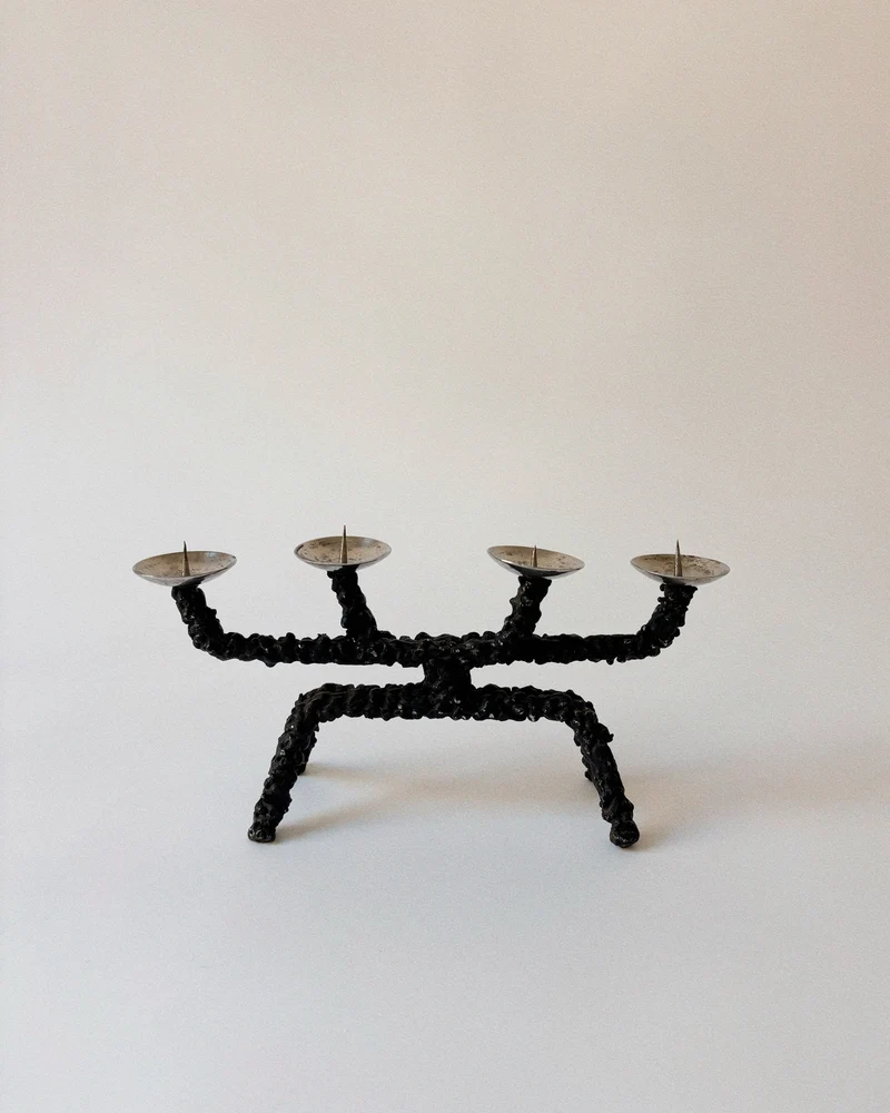 Molten Textured 4 Arm Candlestick, c. 1970's Poland