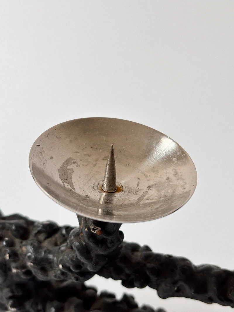 Molten Textured 4 Arm Candlestick, c. 1970's Poland