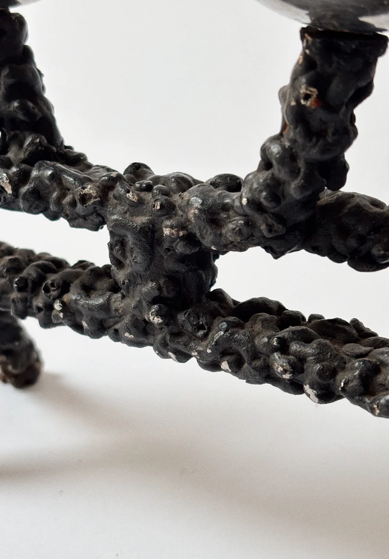 Molten Textured 4 Arm Candlestick, c. 1970's Poland