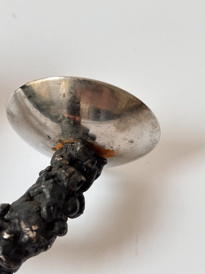 Molten Textured 4 Arm Candlestick, c. 1970's Poland