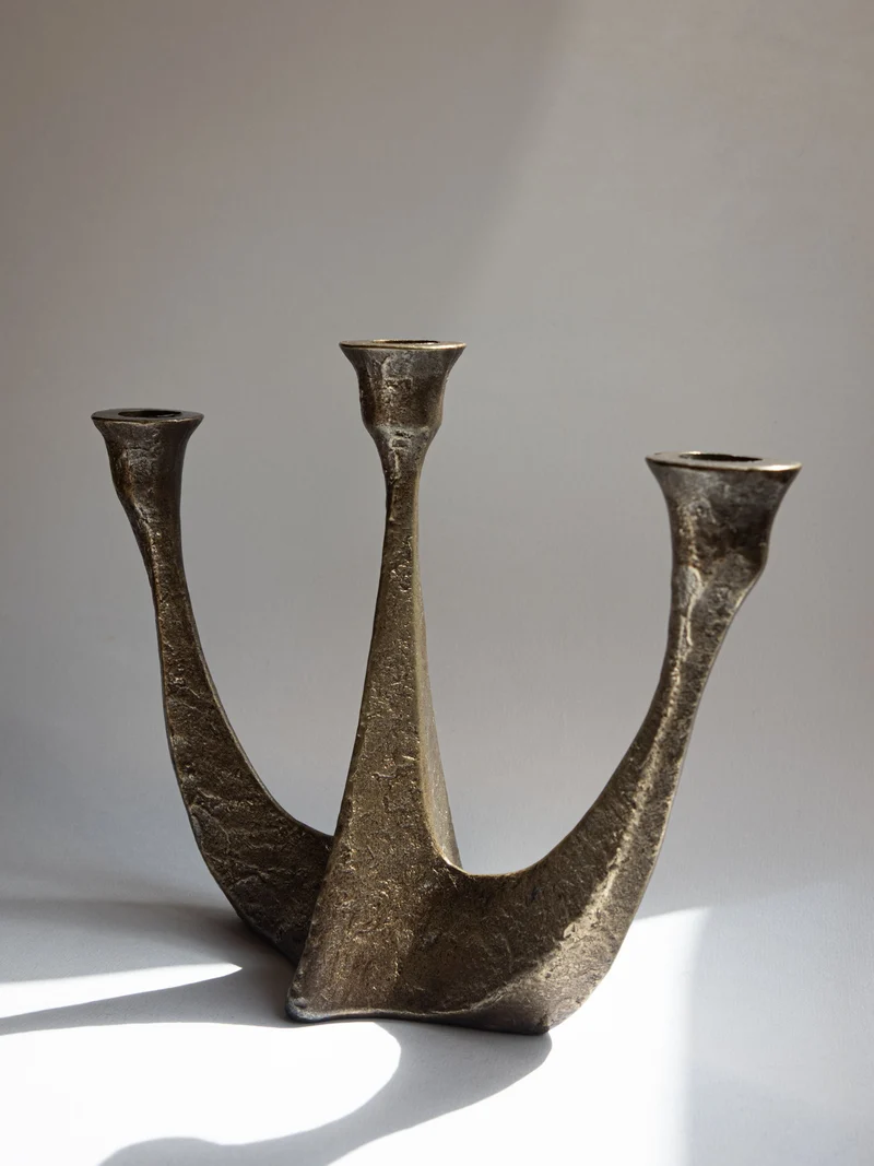 Brutalist Bronze Candelabra - Germany, c. 1970s