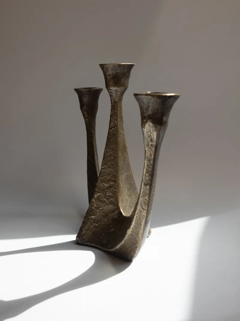 Brutalist Bronze Candelabra - Germany, c. 1970s