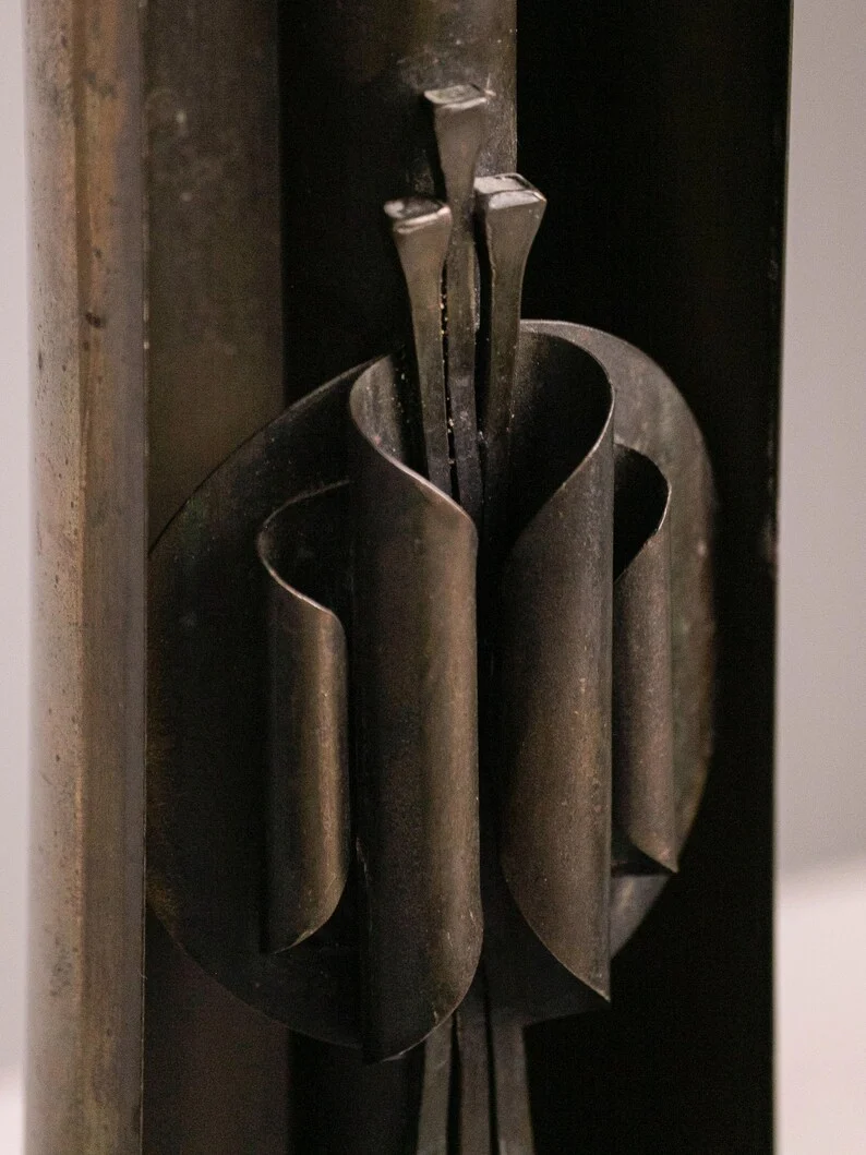 Brutalist Metal Candle Holder by Czesław Palczewski