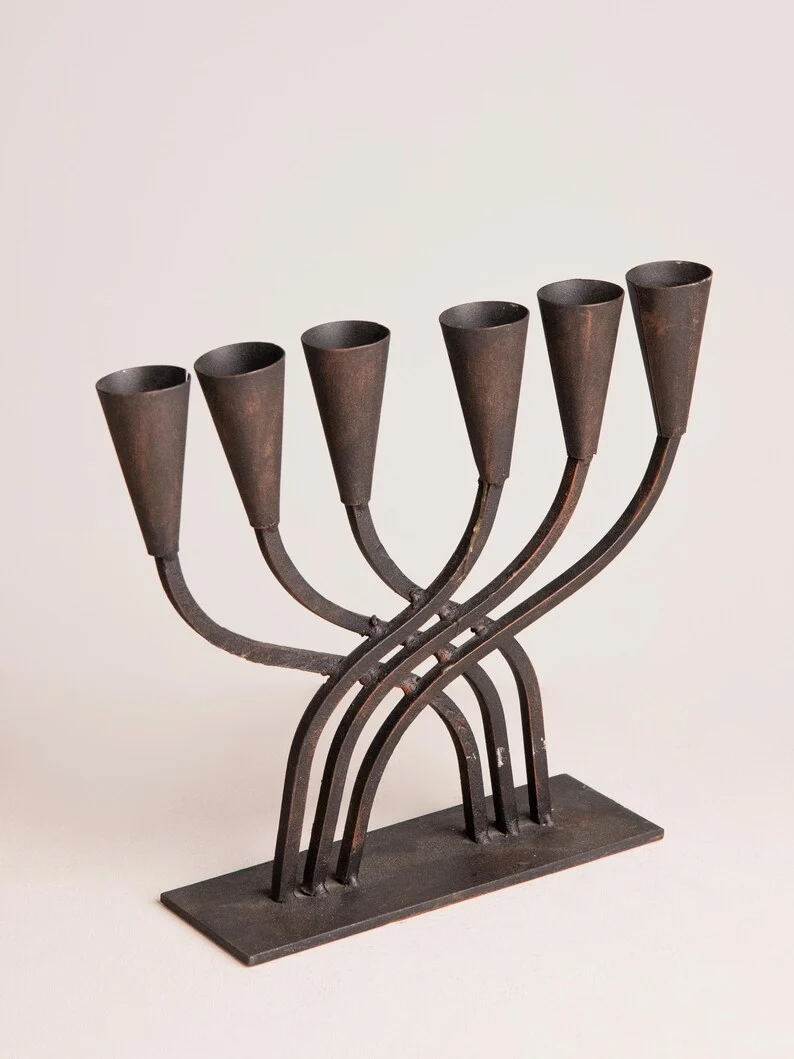 Vintage Cast Iron Candelabra – Mid Century Brutalist