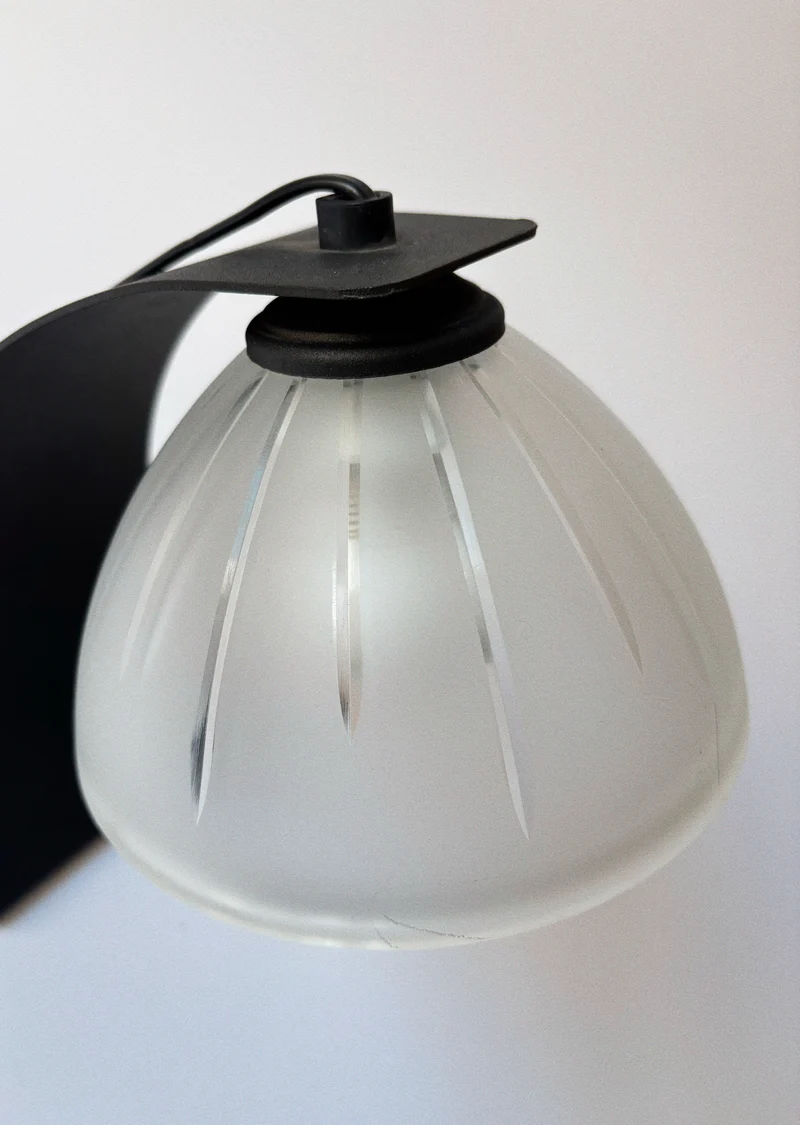 Vintage Arched Metal and Glass Table Lamp, Italy c. 1990’s - 2000’s, 1990s