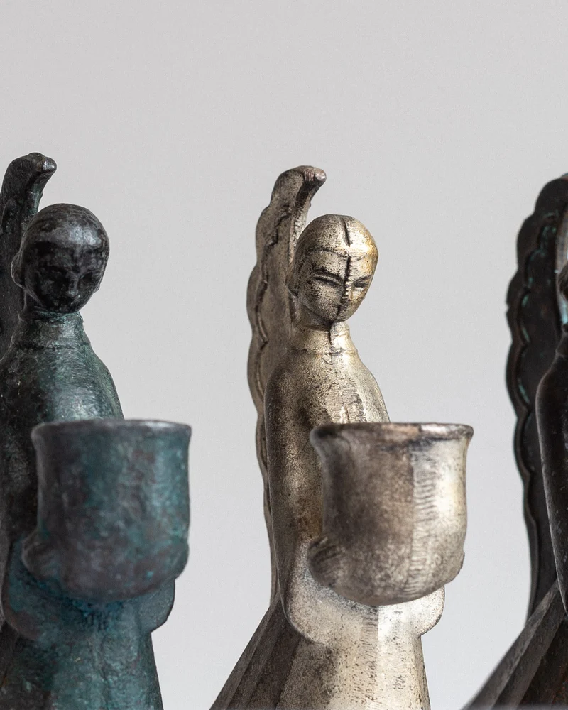 Set of Swedish Art Deco Figural Angel Candlesticks