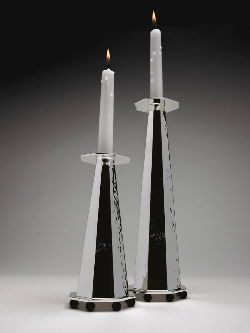 Silver plated short candleholder