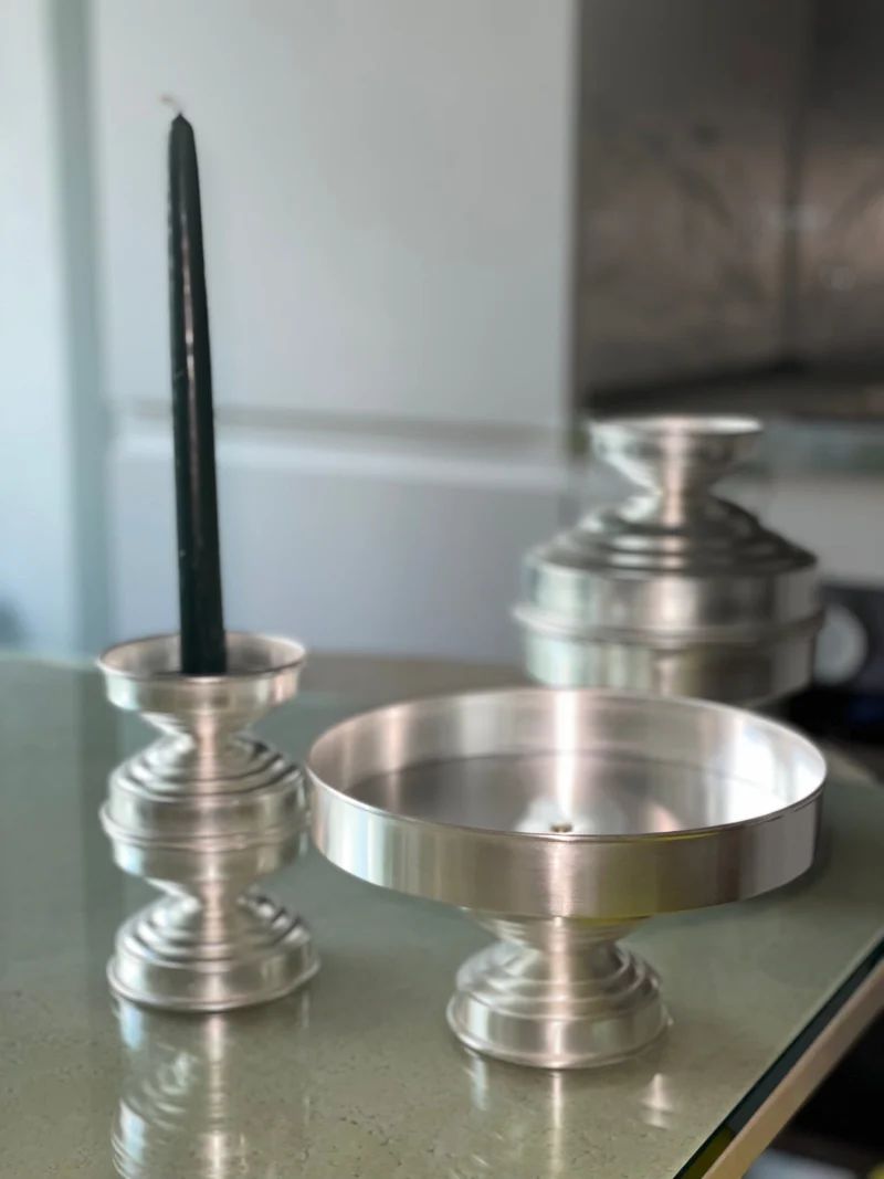 Silver Plated Candle Holders in Brass