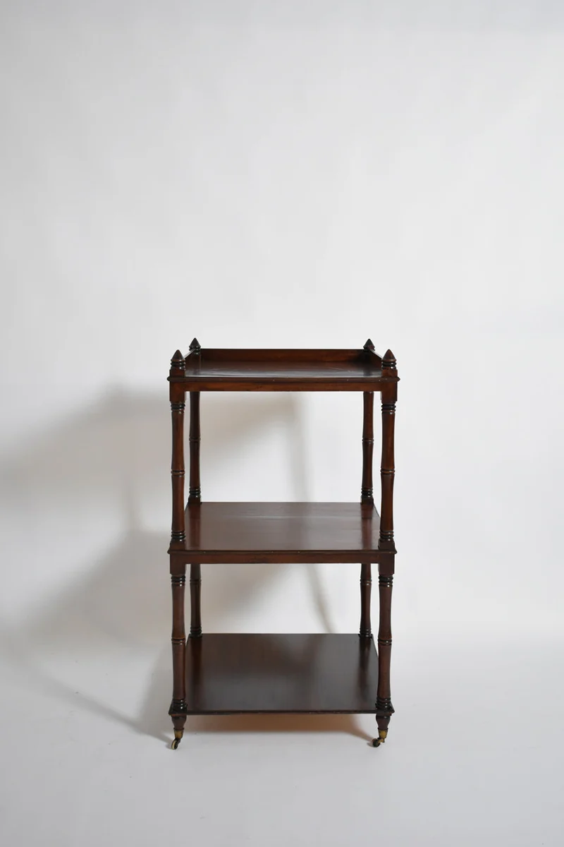 Faux bamboo bookshelves pedestal table, 1960s